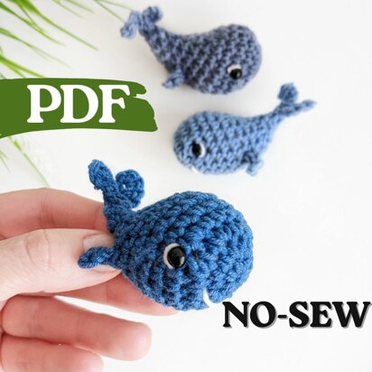No sew crochet whale pattern, easy crochet whale amigurumi pattern