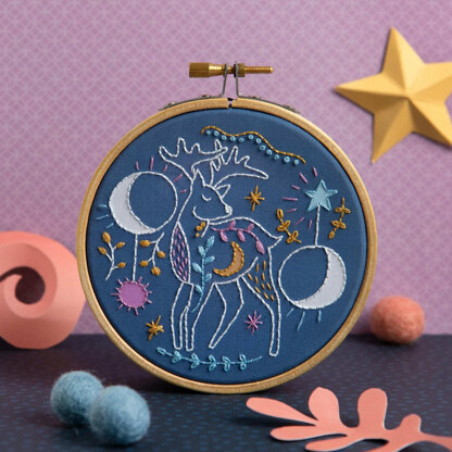 Hawthorn Handmade Celestial Deer Embroidery Kit