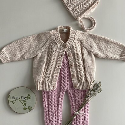 Charlie Cardigan Dungarees & Bonnet