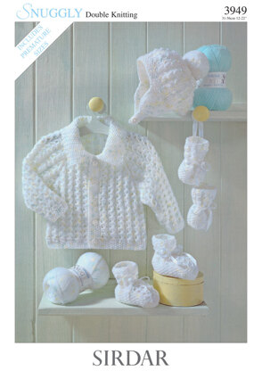 Jackets, Hat, Bootees and Mittens in Sirdar Snuggly DK - 3949 - Downloadable PDF