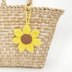 Sunflower crochet pattern keyring Amigurumi flower keychain Bag charm Crochet car mirror hanging