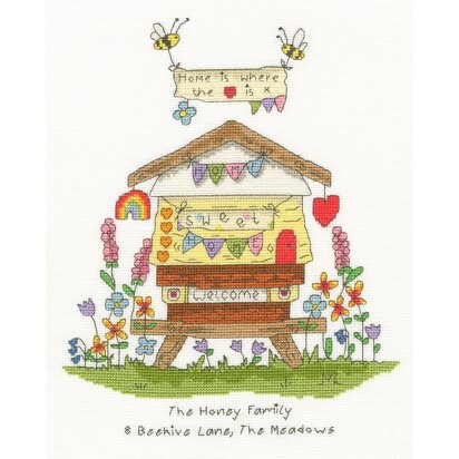 Bothy Threads Bee Home Cross Stitch Kit - 20 x 25cm