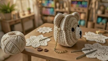 Crochet Bear Bag Pattern PDF + Video Tutorial | Cute Animal Bag