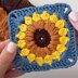 Crochet sunflower granny square
