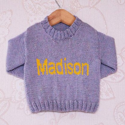 Intarsia - Madison Moniker Chart - Childrens Sweater