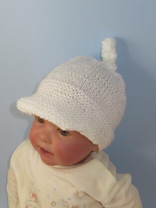 Baby Peak Cap Topknot Beanie Hat