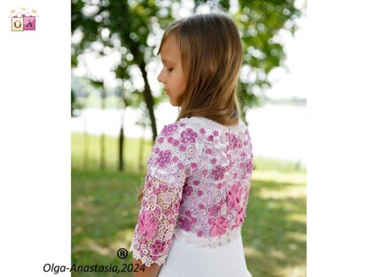 Crochet lace jacket for girls