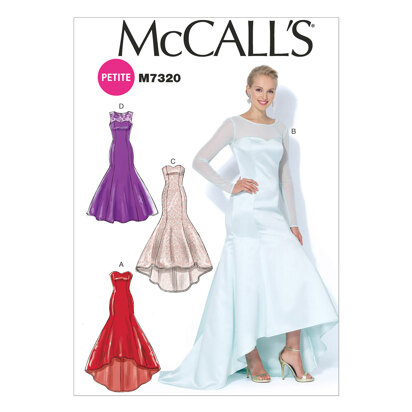 McCall's Misses'/Miss Petite Mermaid-Hem and High-Low Dresses M7320 - Sewing Pattern