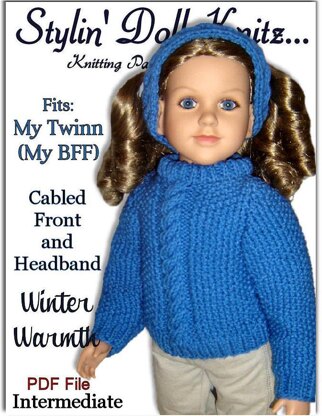 Cable Front Pullover for My Twinn (23 inch doll)