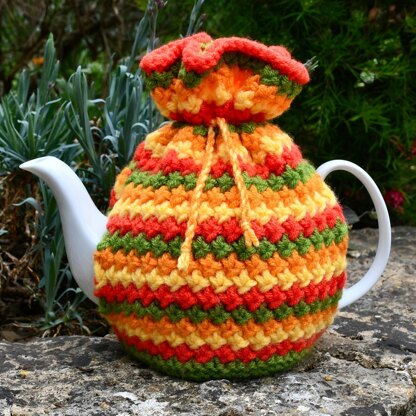 Springtime Flowers 4 Cup Teapot Cosy Knitting Pattern