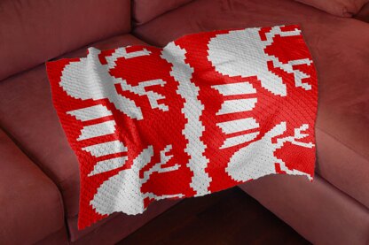 Christmas Ornament Blanket C2C Crochet Pattern Throw Instant Download
