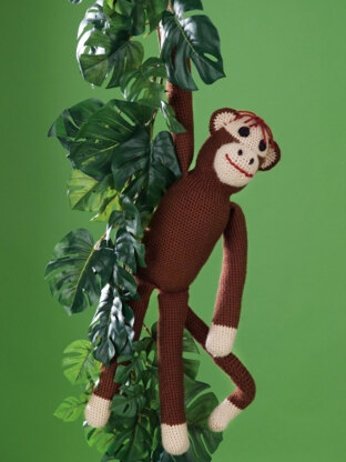 Sock Monkey Toy in Caron Simply Soft - Downloadable PDF