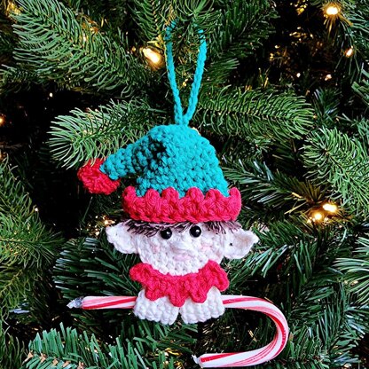 Elf Candy Cane Holder Ornament