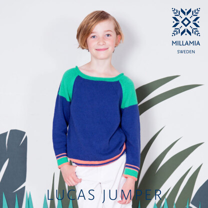 "Lucas Jumper" - Jumper Knitting Pattern in MillaMia Naturally Soft Cotton