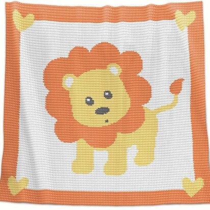 Crochet Baby Blanket - Baby Lion