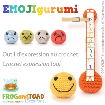 EMOJIgurumi - Emoji Emojicon - Amigurumi Crochet - Expression Tool / Outil d'Expression - FROGandTOAD Créations