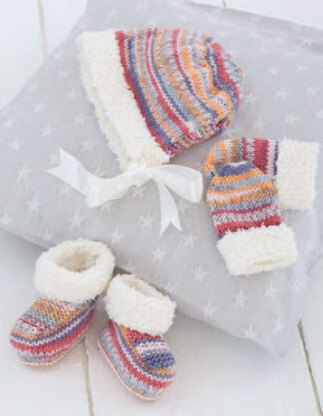 Jacket, Mittens, Bootees and Bonnet in Sirdar Snuggly Baby Crofter DK and Snowflake DK - 4795 - Downloadable PDF