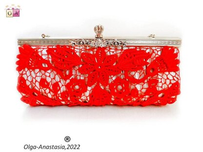 Red lace handbag