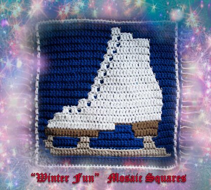 Winter Fun Mosaic Square - Ice Skate