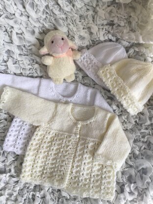 Lacy Cardi & Hat for preemies