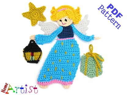 Angel crochet applique pattern