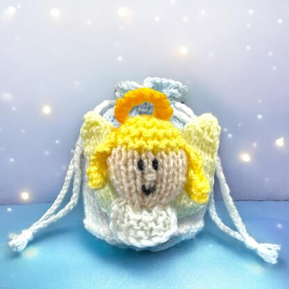 Christmas Angel drawstring gift bag