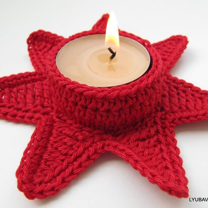Candle Holder "Christmas Red Star"