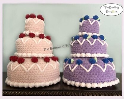 3 TIER CAKE 2 in 1 Crochet Pattern (Strawberry & Blueberry options included)