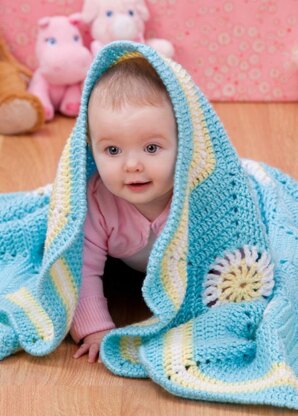 Hexagon Baby Blanket in Red Heart Soft Baby Steps Solids - LW3015