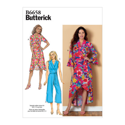 Butterick Kleid, Overall und Schärpe für Damen B6658 - Schnittmuster