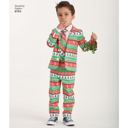 Simplicity 8764 Boys Suit and Ties - Paper Pattern, Size A (3-4-5-6-7-8)