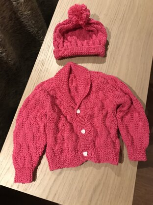 Baby hat and cardigan