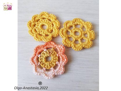 Medium crochet flower for autumn decor