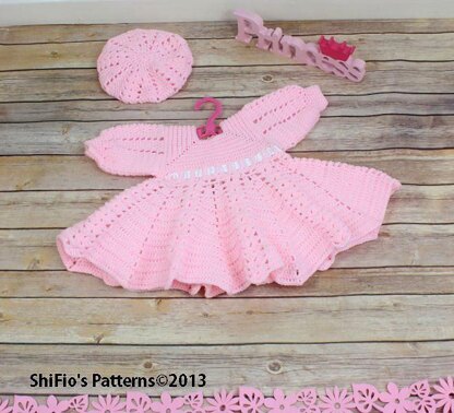 Crochet Pattern baby dress & hat #13