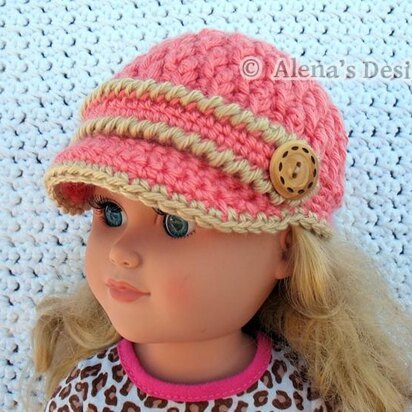 Two-Button Visor Hat for 18in Doll