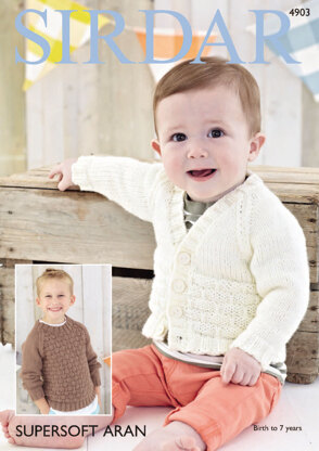 Boys Cardigan & Sweater in Sirdar Supersoft Aran - 4903 - Downloadable PDF