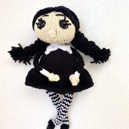 Mini doll Wednesday Addams, amigurumi doll Wednesday