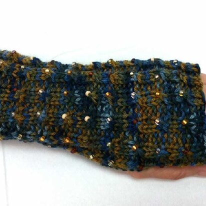Jeweled Driving Mitts - knitting pattern
