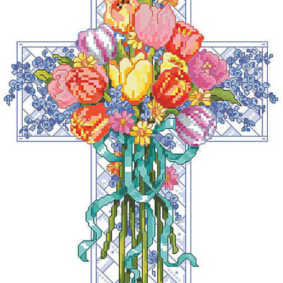 Spring Season Floral Cross - PDF