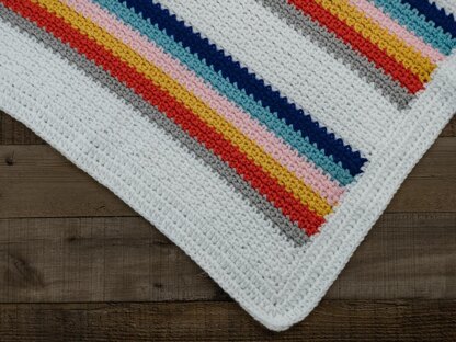 Boho Rainbow Mesh Stitch Crochet Blanket