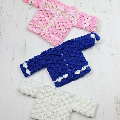 Crocodile Stitch Crochet Cardigan Pattern #311