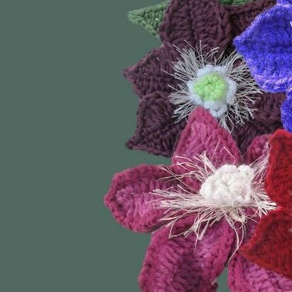 Collection of Clematis flower crochet