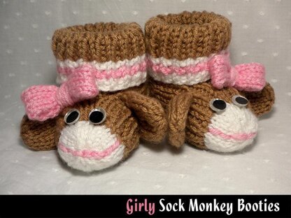 Girly Sock Monkey Booties