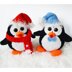 Crochet penguins. Christmas tree. Xmas decoration. Holiday decor