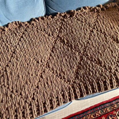 Quilted Seed Stitch Blanket