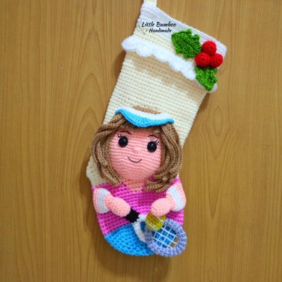 Tennis Player Christmas Stocking