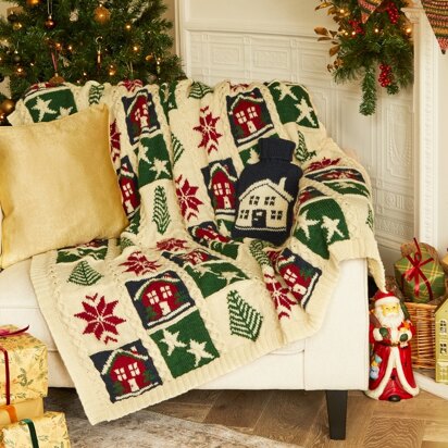 Christmas Cottage in West Yorkshire Spinners ColourLab Aran - Downloadable PDF