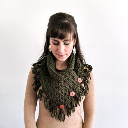 There & Back Again Button Cowl