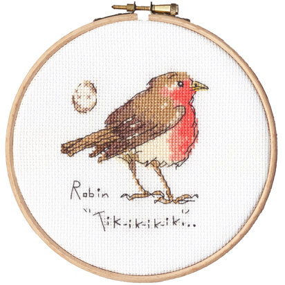 Bothy Threads Little Robin Cross Stitch Kit - 12cm circle