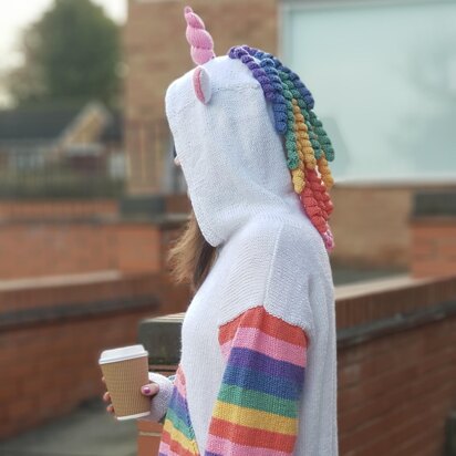 Adult Mystical Unicorn Hoodie - knitting pattern